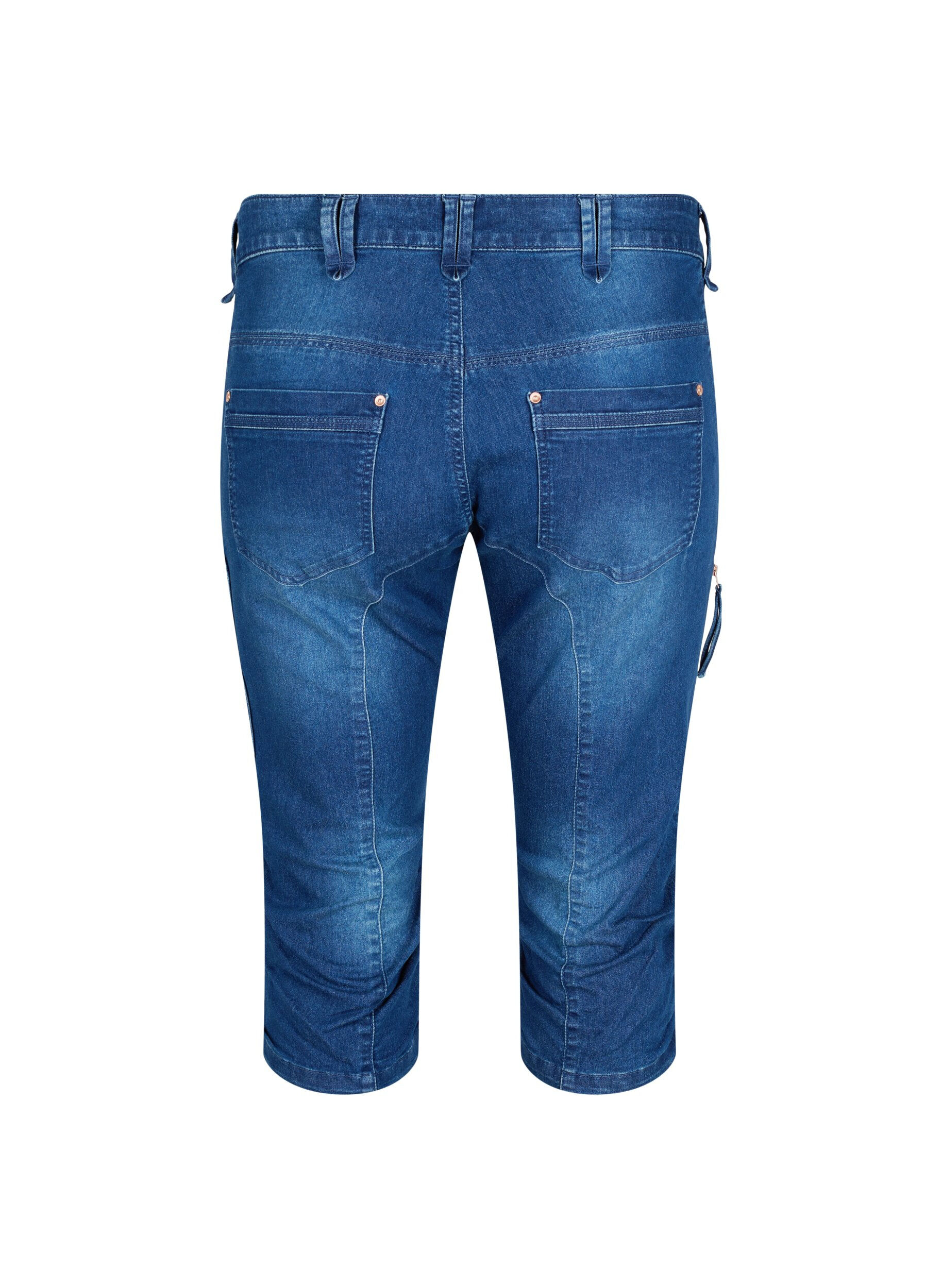 ZizziSlim-fit capri-jeans med lommer, Bl&aring;, Packshot image number 1