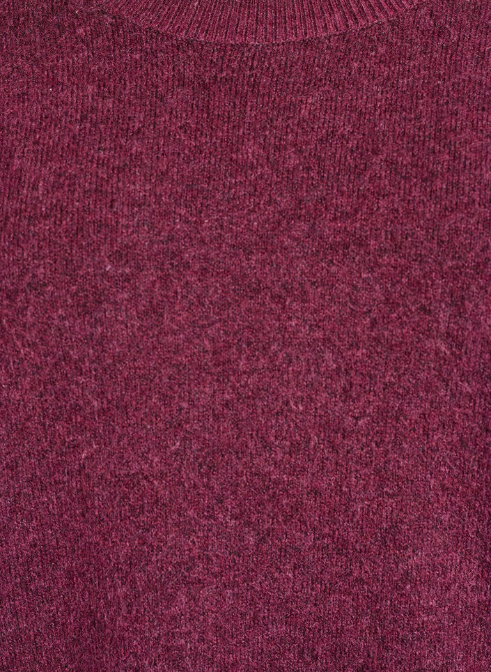 L&oslash;s strikkegenser med markante s&oslash;mmer, M&oslash;rk Bordeaux, Packshot image number 2