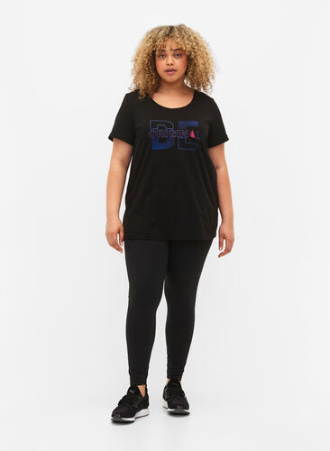 T-skjorte til trening med trykk, Black w. Be Original, Model image number 2