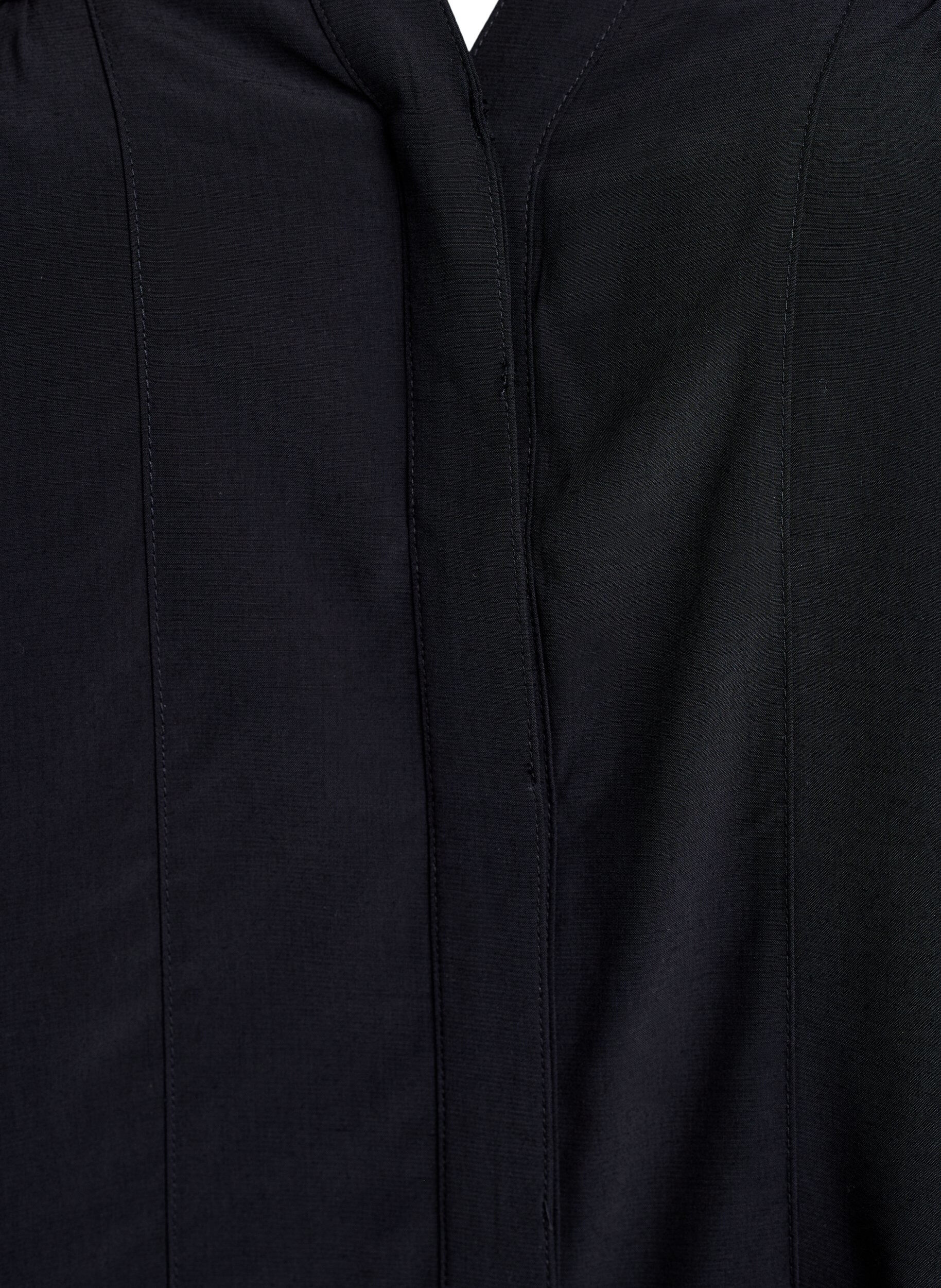 ZizziBluse med rysjekrage og rynking, Svart, Packshot image number 2