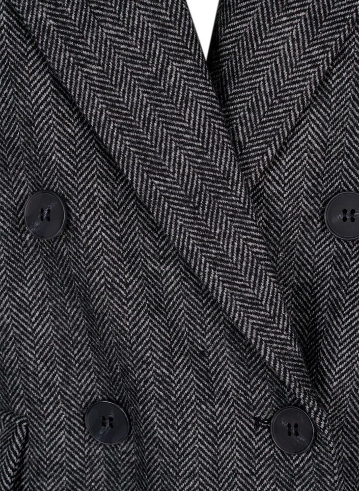 Blazer i ullblanding med lommer, Dark Grey Melange, Packshot image number 3