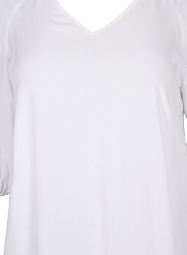 Kjole i viskose med V-hals, Bright White, Packshot image number 2