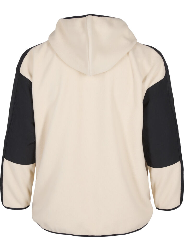 Hettefleecejakke med lommer, Beige, Packshot image number 1