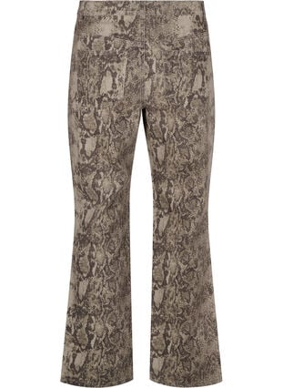 Zizzi Høymidjede Gemma-jeans med slangeprint, Light Snake AOP, Packshot image number 1