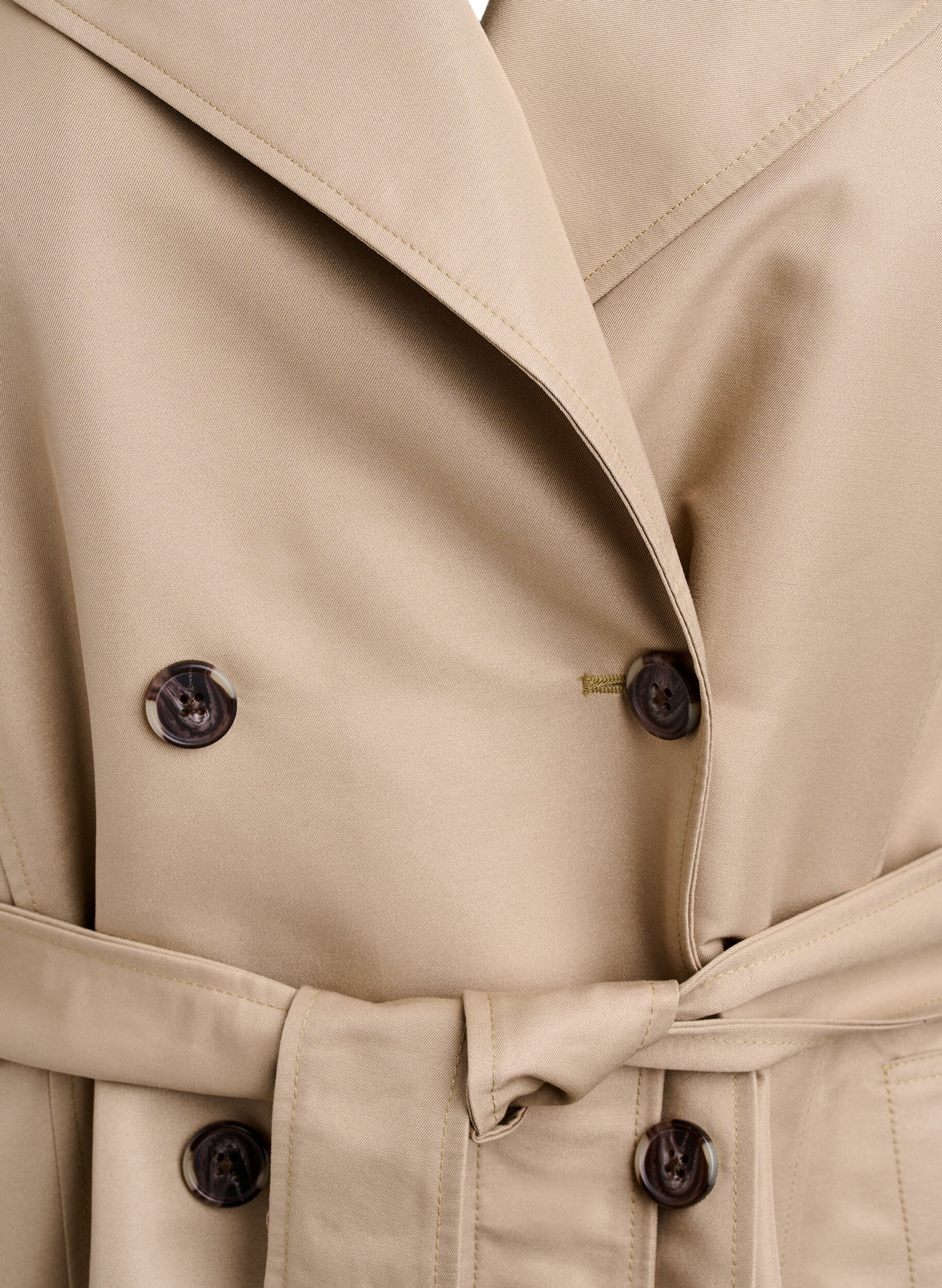Zizzi Kort trenchcoat med belte, Beige, Packshot image number 2