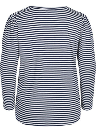 Stripete genser med lange ermer, N. Sky/White Stripe, Packshot image number 1