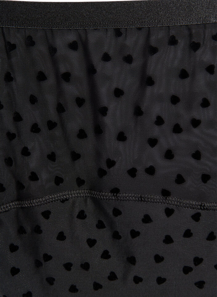 Hipster menstruasjonstruser i mesh med hjertedetaljer, Svart, Packshot image number 2