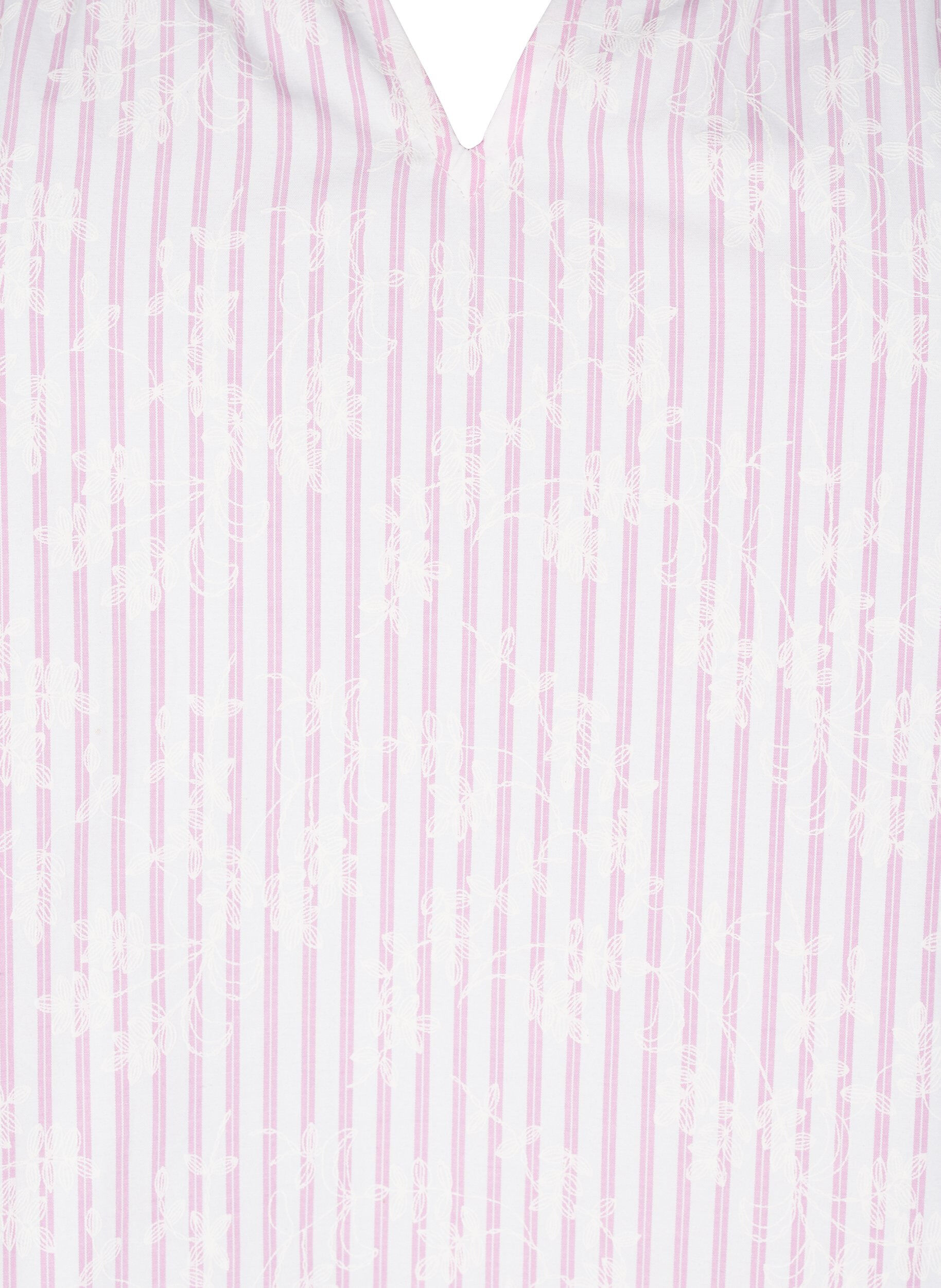 Zizzi Ermel&oslash;s bluse med striper og blomstertrykk, Rosa, Packshot image number 2
