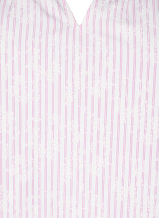 Zizzi Ermeløs bluse med striper og blomstertrykk, Rosa, Packshot image number 2