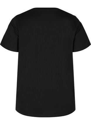 T-skjorte i organisk bomull med trykk, Black You, Packshot image number 1