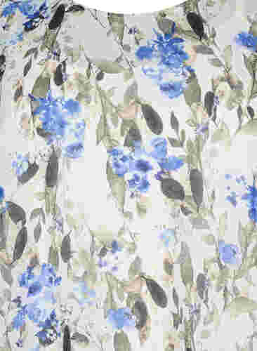 Mønstrete bluse med lange ermer, Blue Flower AOP, Packshot image number 2