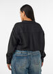 Loose fit skjorte med V-hals, Svart, Model image number 2