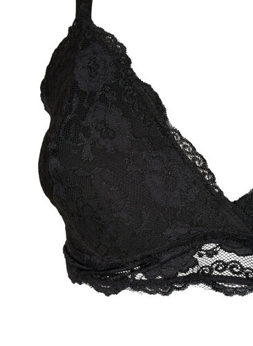 Blonde-BH med vattering og ryggdetalj, Black, Packshot image number 2