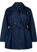 Kort trenchcoat med belte, Blå, Packshot image number 0