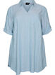 Linen and viscose tunic with A-shape, Light Blue, Packshot image number 0