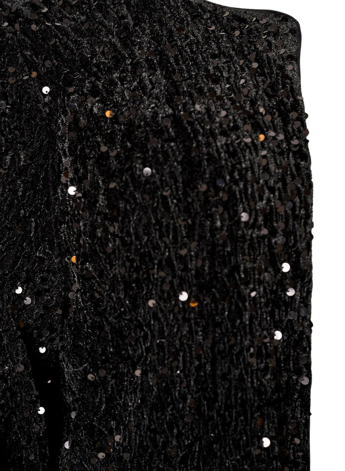 Cardigan med paljetter og 3/4-ermer, Svart, Packshot image number 2