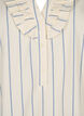 Bomullsbluse med striper og trekvartlange ermer, Eggnog Stripe, Packshot image number 2