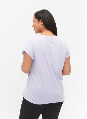 Melert T-skjorte med korte ermer, Lavender Mél, Model image number 1
