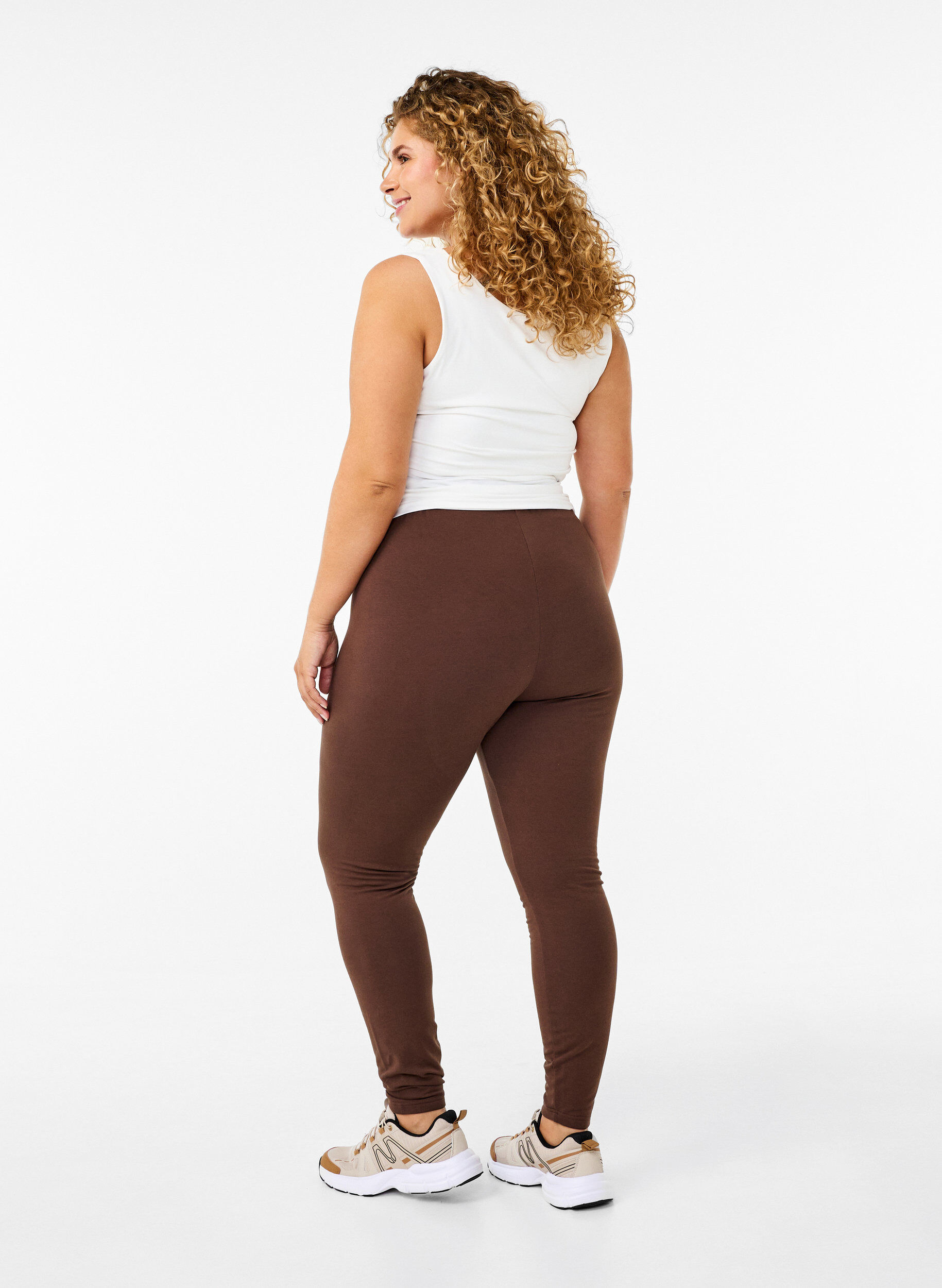 Zizzi F&ocirc;ret tights i bomull, Brun, Model image number 1