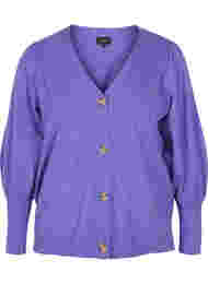 Strikket cardigan med knappelukking, Purple Opulence Mel.