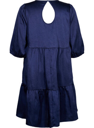 Kjole med ryggdetaljer og 3/4-ermer, Maritime Blue, Packshot image number 1