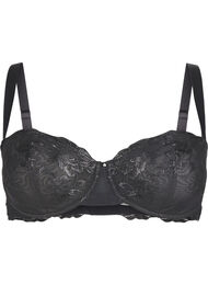 Balconette-BH med bøyle og brodert blonde, Black