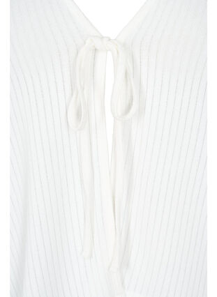Ribbet cardigan med knyting, White, Packshot image number 2