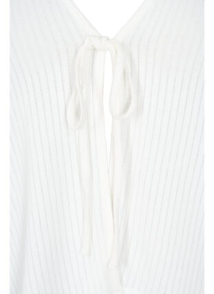 Zizzi Ribbet cardigan med knyting, White, Packshot image number 2