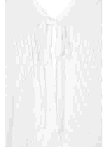 Ribbet cardigan med knyting, White, Packshot image number 2