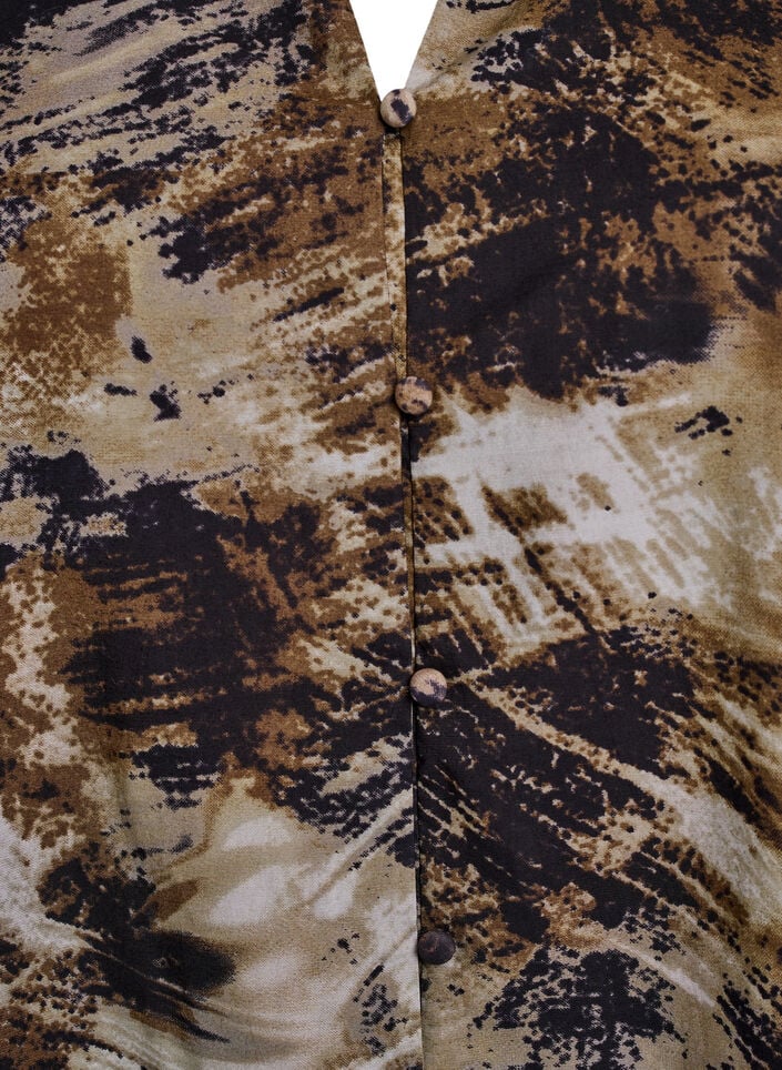 Bluse med trykk og knapper, Grønn, Packshot image number 2