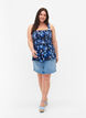 Ammevennlig topp med smock, Blue Flower Print, Model image number 4