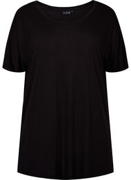 Trenings T-skjorte i viskose med rund hals, Black