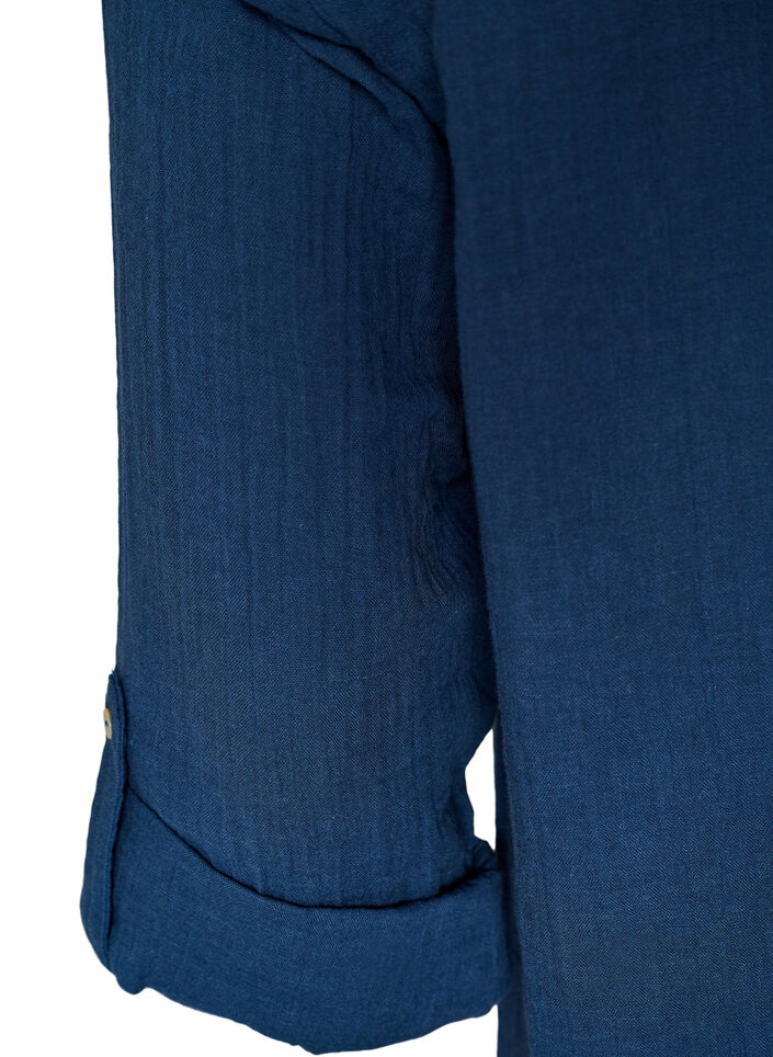 Bomullsmuslin tunika med broderie anglaise, Bl&aring;, Packshot image number 3