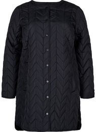 Quiltet jakke med knapper, Black
