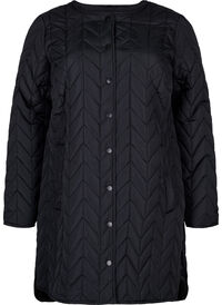 Quiltet jakke med knapper