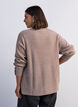 Strikket bluse med ribbestruktur og knappdetaljer, Beige, Model image number 2