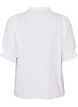 Kortermet bluse i bomullsmusselin med heklet kant, Hvit, Packshot image number 1