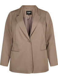 FLASH - Enkel blazer med knapp, Walnut