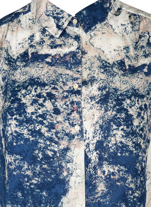 Mønstrete skjorte med puffermer, Twilight Blue AOP, Packshot image number 2