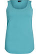 Ensfarget basic topp i bomull, Blå, Packshot image number 0