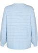 Strikket bluse med rund hals og hulmønster, Cashmere Blue Mel., Packshot image number 1