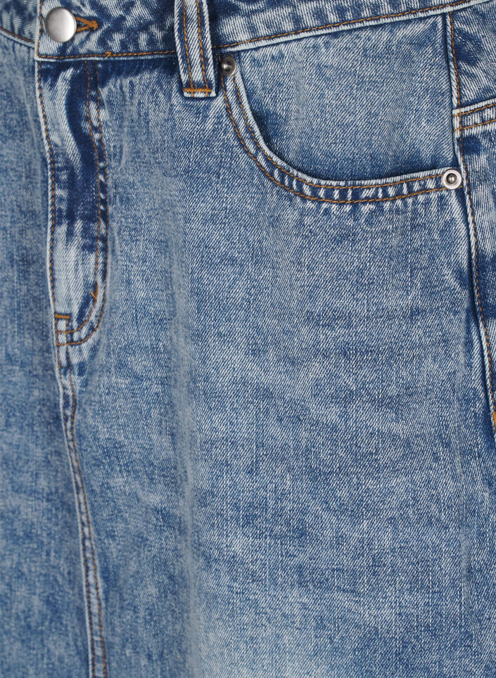Denim maxiskjørt med splitt foran, Blue Denim washed, Packshot
