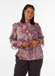 Bluse med paisley-trykk og volangdetaljer, Lilla, Model image number 0