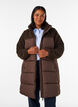 Midilang pufferjakke med teddyfleece, Brun, Model image number 0