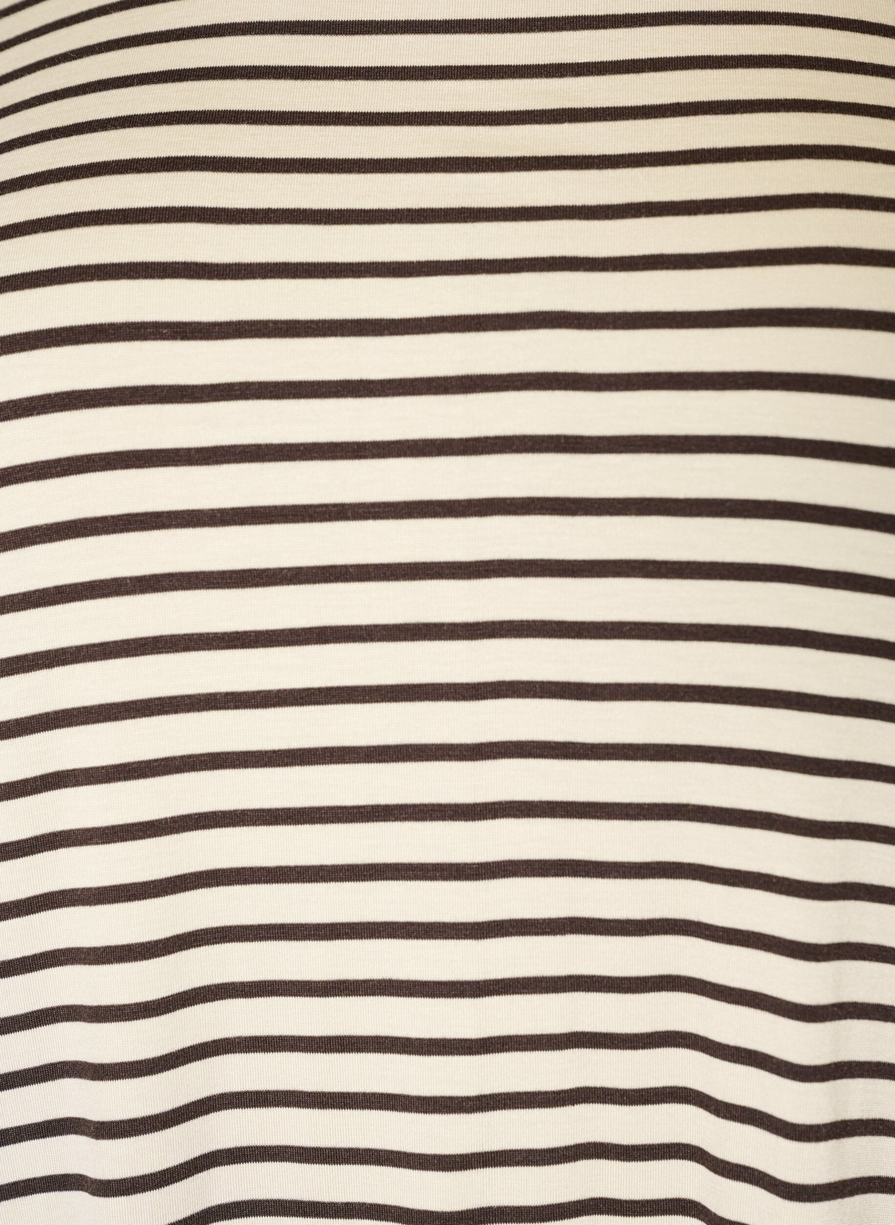 ZizziT-skjorte med TENCEL&trade; Lyocell og striper, Brun, Packshot image number 2
