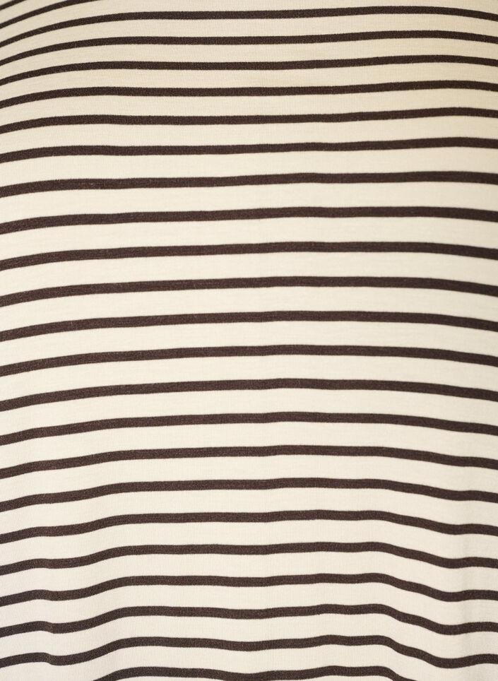 T-skjorte med TENCEL&trade; Lyocell og striper, Brun, Packshot image number 2