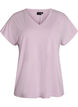 L&oslash;stsittende trenings-t-skjorte med v-hals, Lilla, Packshot image number 0