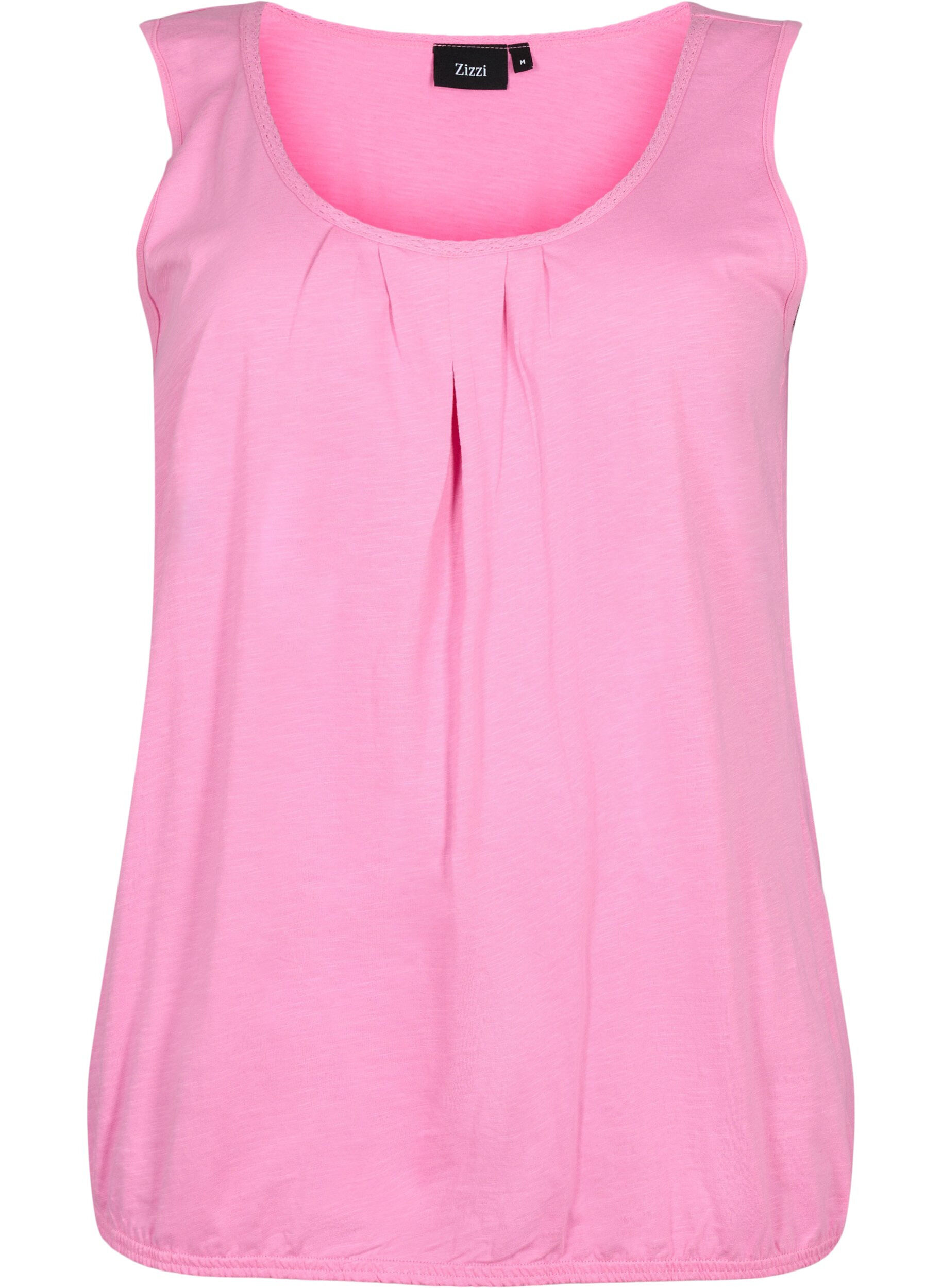 Zizzi Bomullstopp med blondekant, 2 stk., Rosebloom / Black, Packshot image number 2