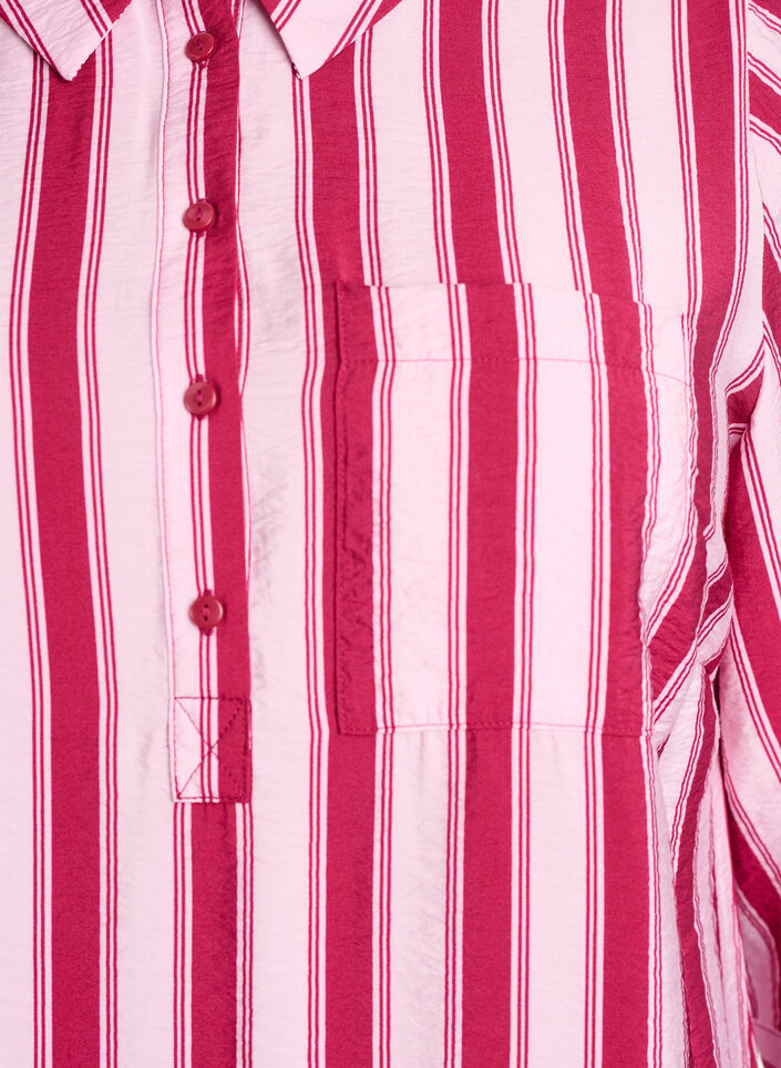 Kort kjole med krage og brystlomme, Rosa, Packshot image number 2