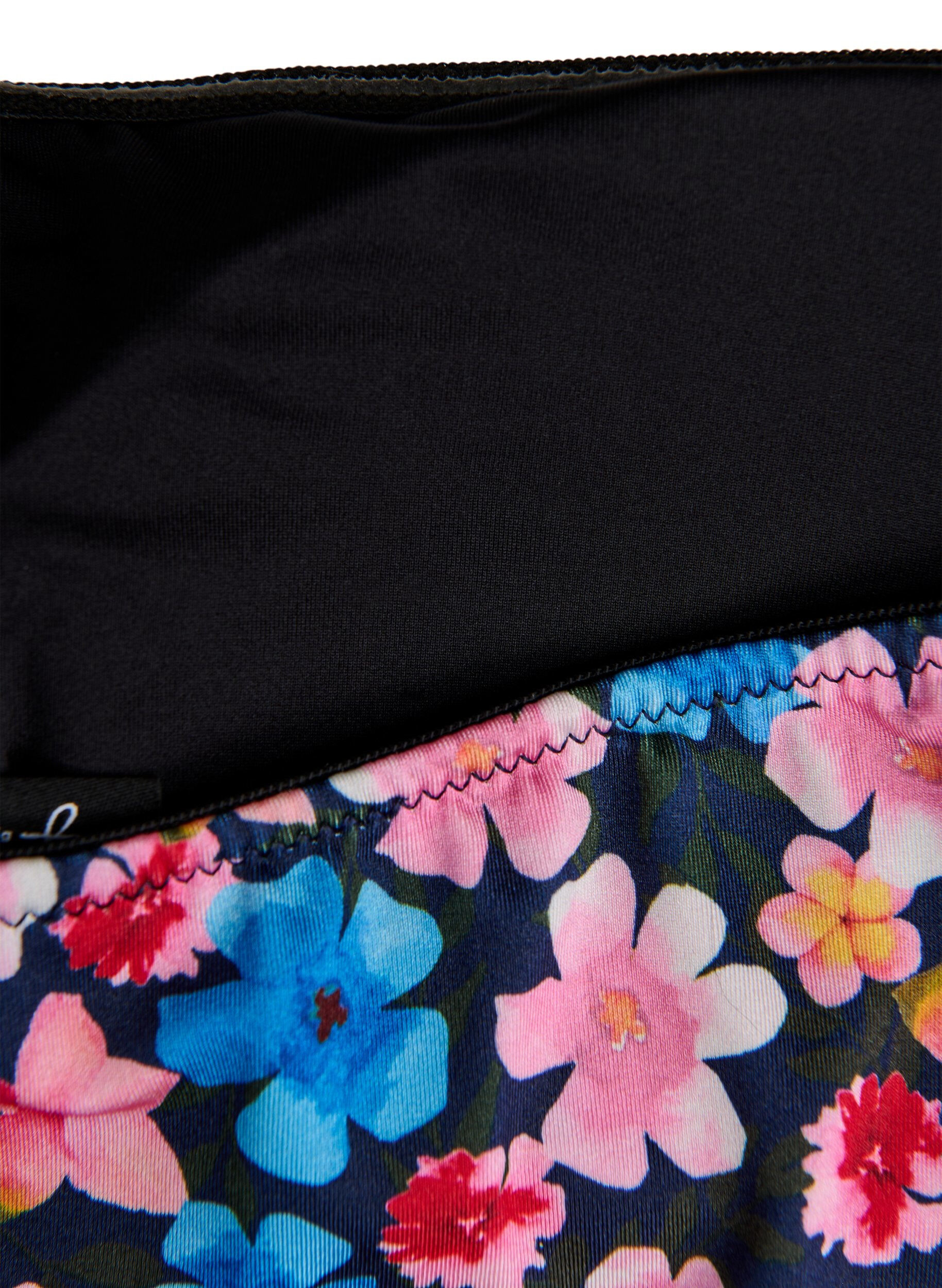 Zizzi Blomstret bandeau bikinitopp, Rosa, Packshot image number 3